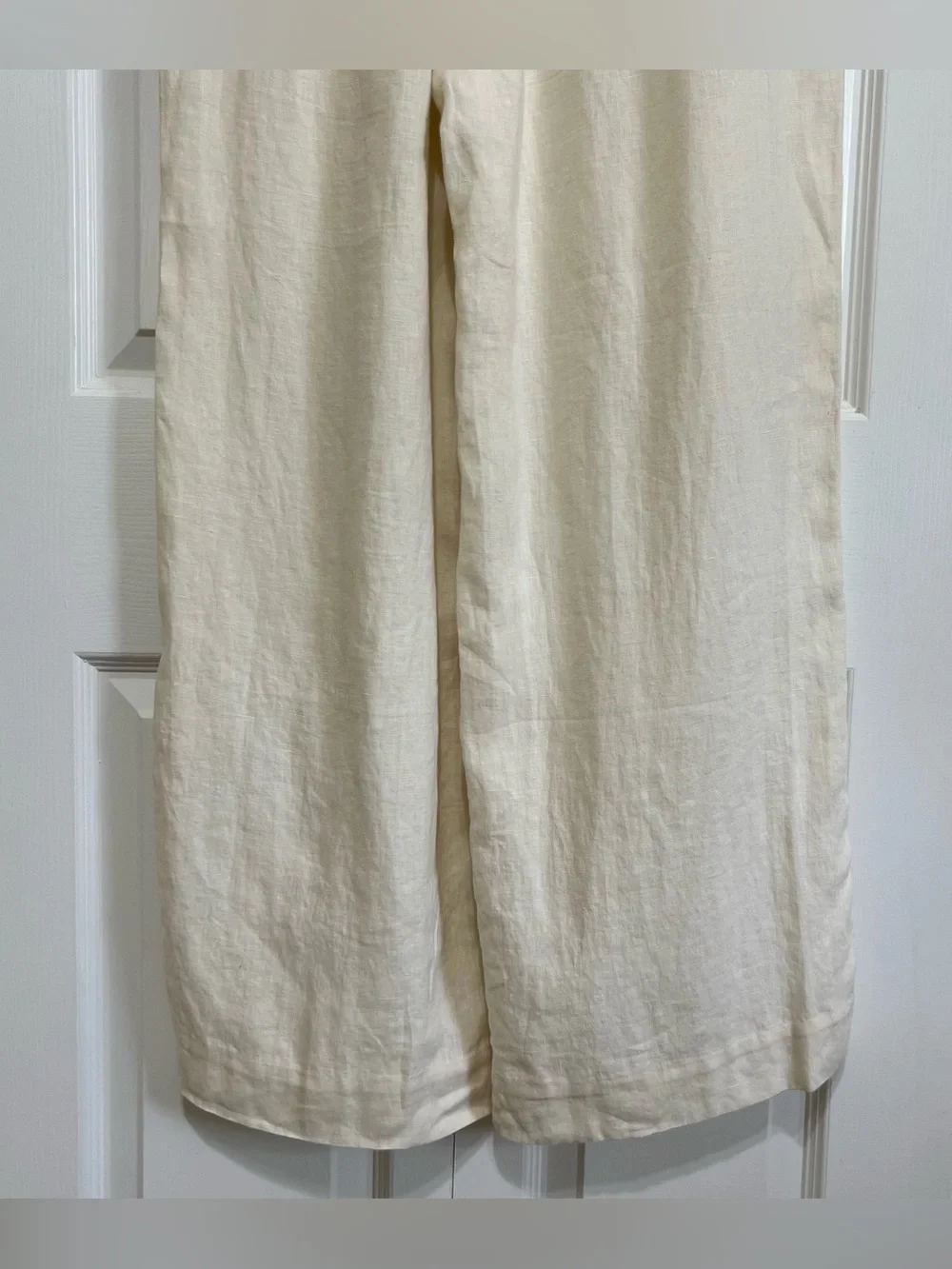 Everlane The Linen Way-High Drape Pant Wide-Leg Bone Cream Size 8